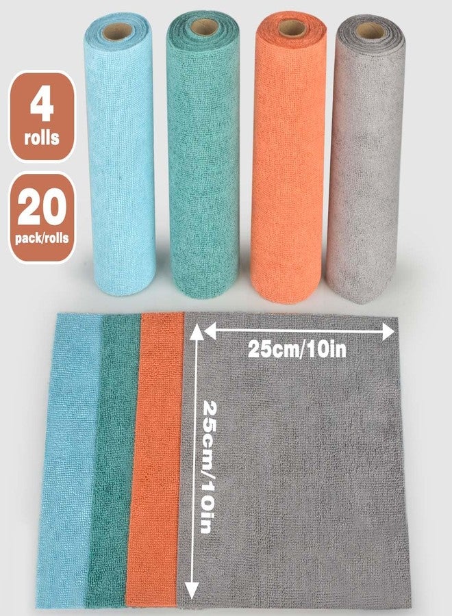 CONLI 4 Roll Microfiber Cleaning Cloth 80 Pack Reusable Microfiber Towels for Household Cleaning and Car Cleaning Easy Tear-Away and Lint Free - Image 3